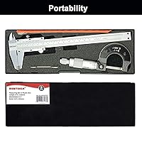 Vista 6 de NORTOOLS Pinza de metal Vernier con micrómetro y regla para mediciones de precisión exterior/interior/profundidad/escalón Multi colorido