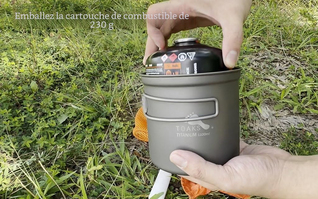 TOAKS Titanium 1100ml Pot with Pan Set de cuisine 2 pièces résistant à la corrosion et aux températures élevées sans arrière-goût métallique