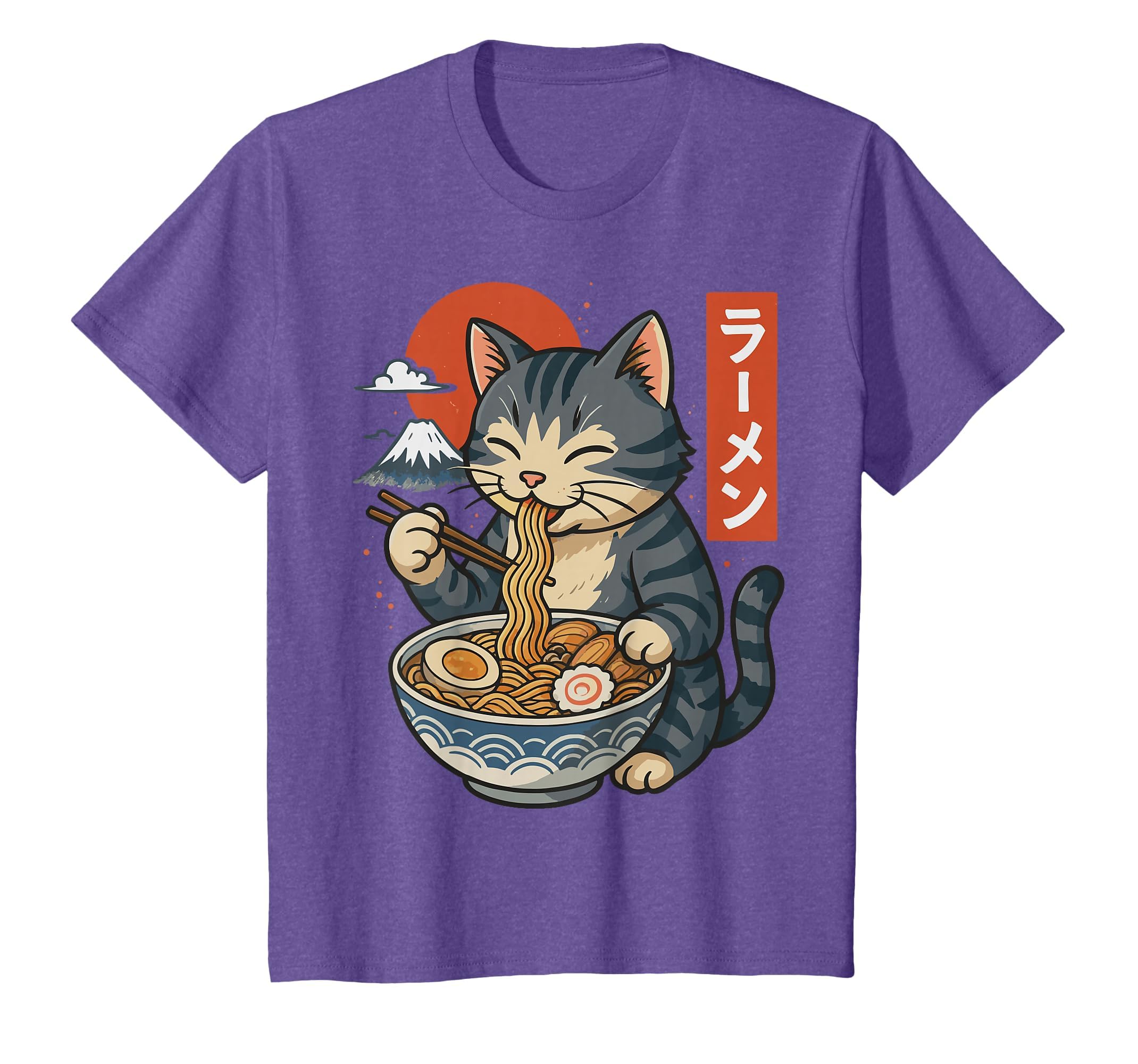 Anime Cat Eating Ramen Retro Kawaii Ramen Cat T-Shirt