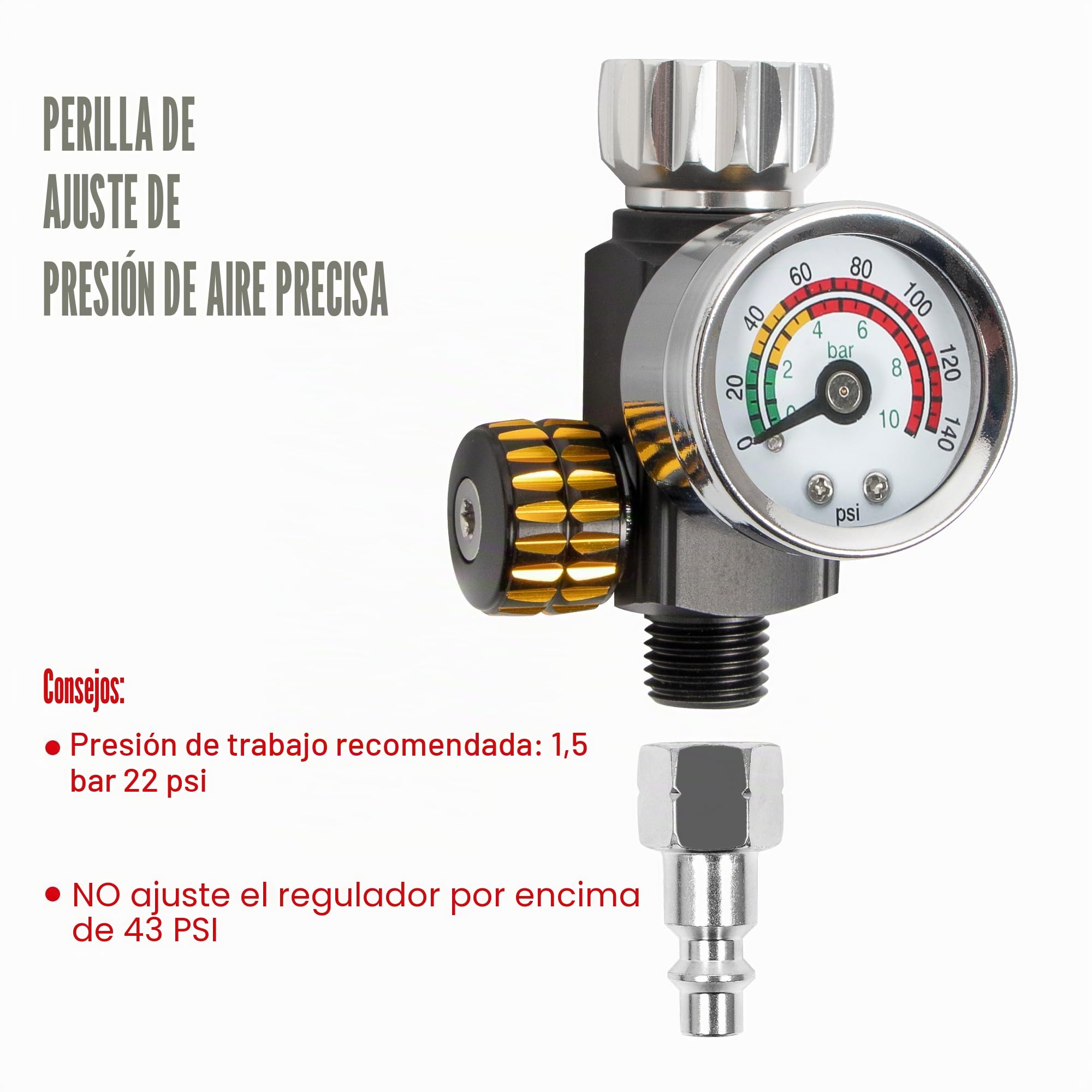 BEETRO Pistola de Aire HVLP - Boquillas de 1.4mm/1.8mm, Pulverizador de Pintura con Vaso de Flujo de 600ml y Accesorios Pulverizador Profesional de Alimentación por Gravedad para Automoción