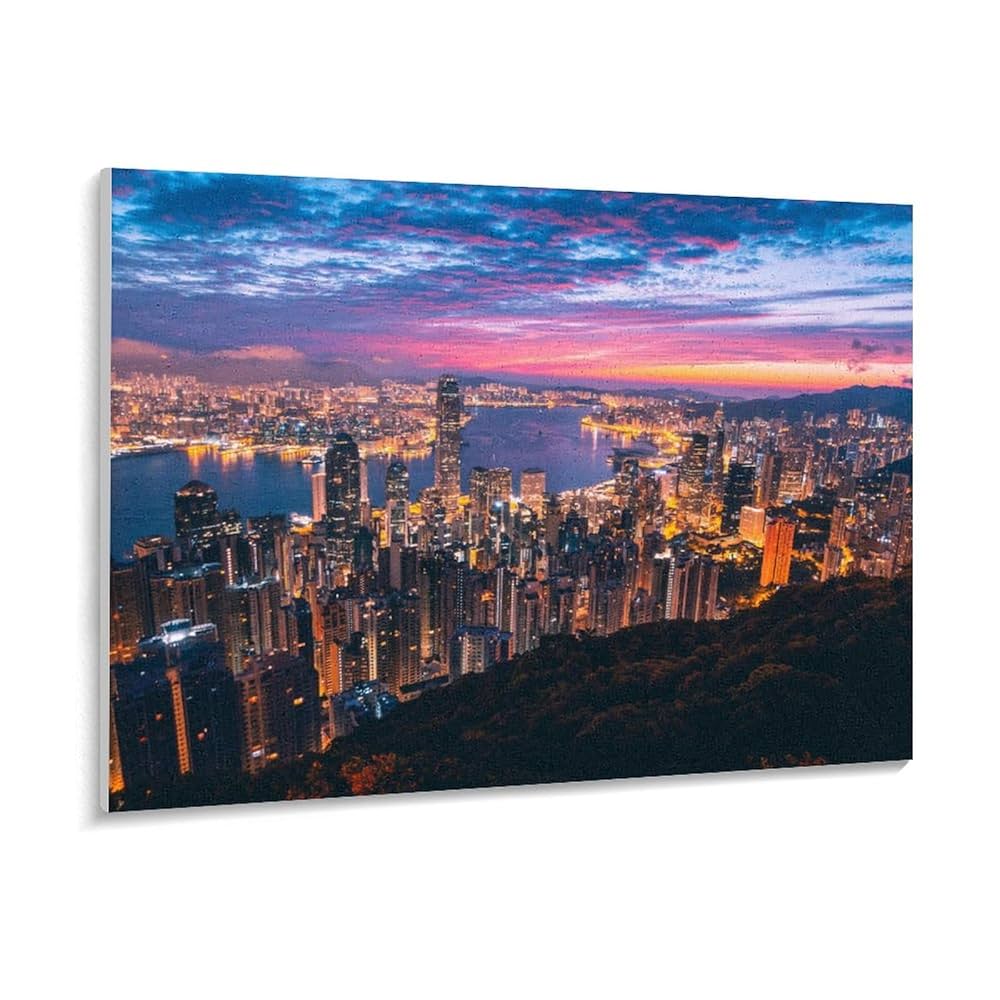 油絵 絵画【夜景の街】 油絵 油彩 油彩画 絵 絵画 【夜景の街】 絵画 HR 通販