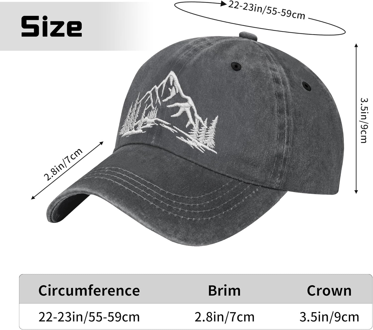 Unisex Vintage Washed Distressed Embroidered Baseball Cap Adjustable Low Profile Dad Hat for Men Women - Image 2