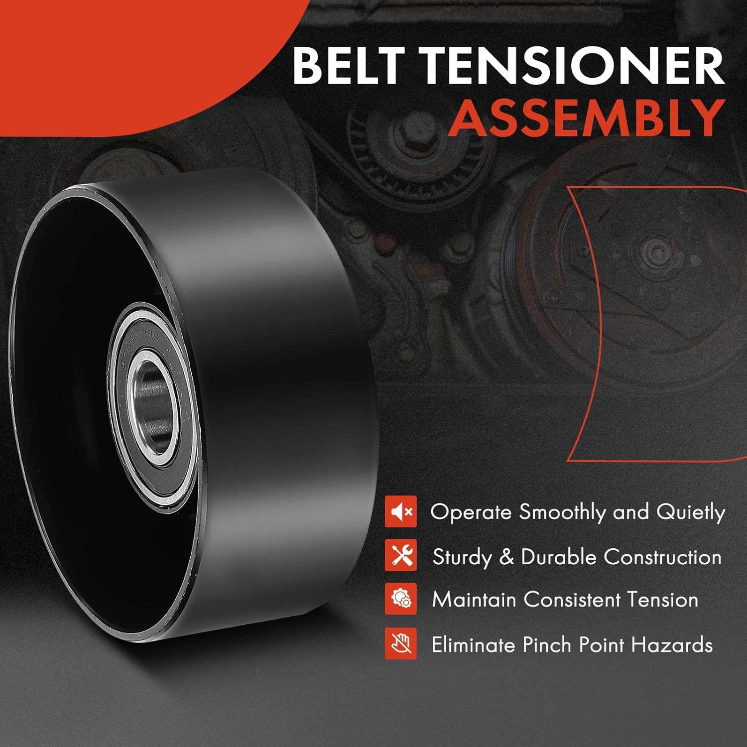 A-Premium Belt Idler Pulley Compatible with Ford F-150 1997-2003, F-250, F-350, F-350 F-450 F-550 Super Duty, F-Super Duty, Mustang, Excursion, Expedition & Lincoln Navigator & Starcraft Bus Starlite