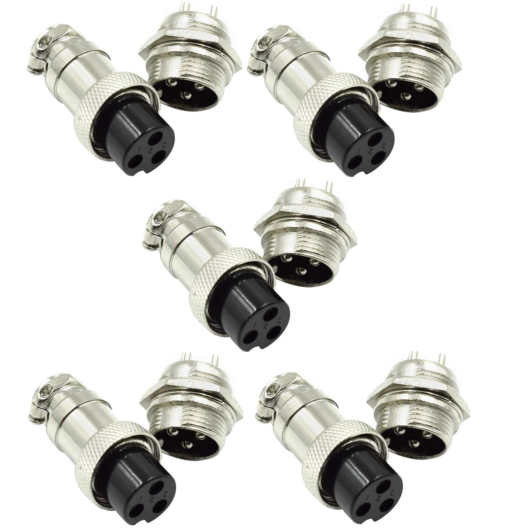 Taapsee 3 Pin Metal Male Female Panel Connector 16mm GX16-3P Silver Aviation Plug (5 PACK) (B0CJQ3PZWP) Amazon Price History, Amazon Price Tracker