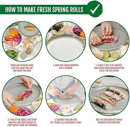 Miniatura 6 de Best of Thailand Redondo Envolturas de papel de arroz blanco 1 paquete  Perfectas para rollitos de primavera frescos y dumplings  Sin OGM, sin