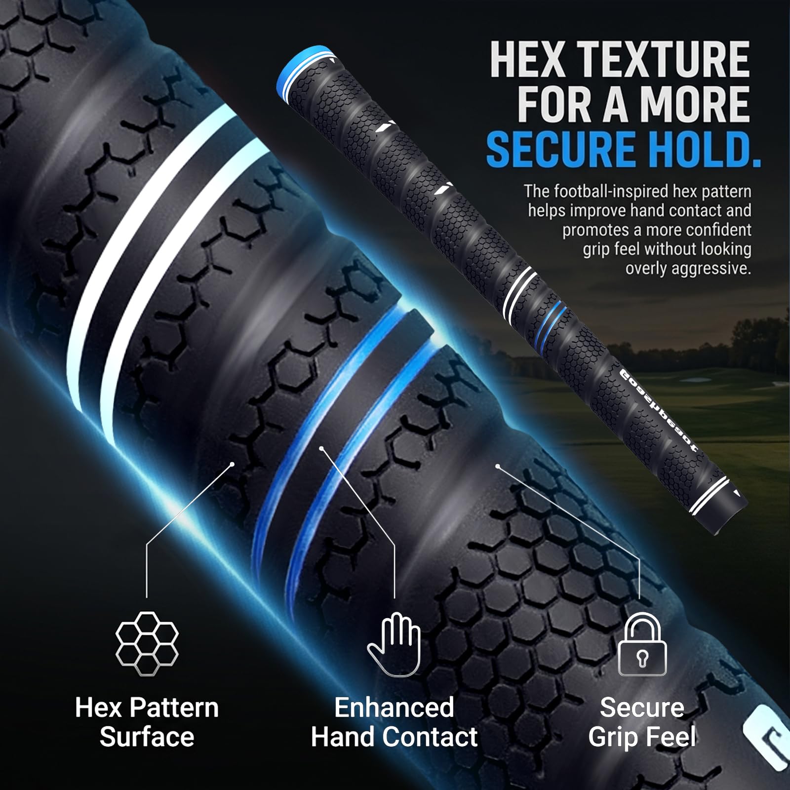 Paquete de 13 empuñaduras de golf envolventes con kit de agarre de golf, empuñaduras de palo de golf, excelente adherencia y textura avanzada de superficie que mejora el control