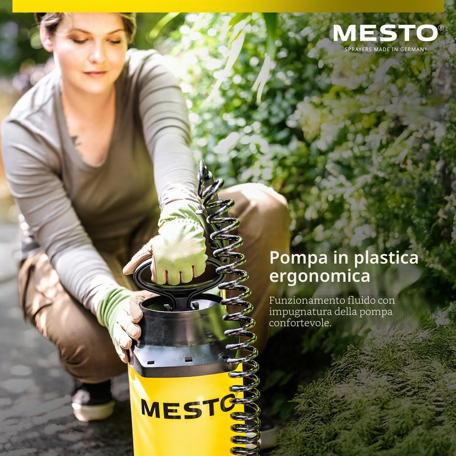 MESTO Set professionale di 5 spruzzatori a pressione da 5 l, con filtro di riempimento MESTO, 120 mm, spruzzatore a pressione da 3 bar, flacone spray per casa e giardino, per piante e piante