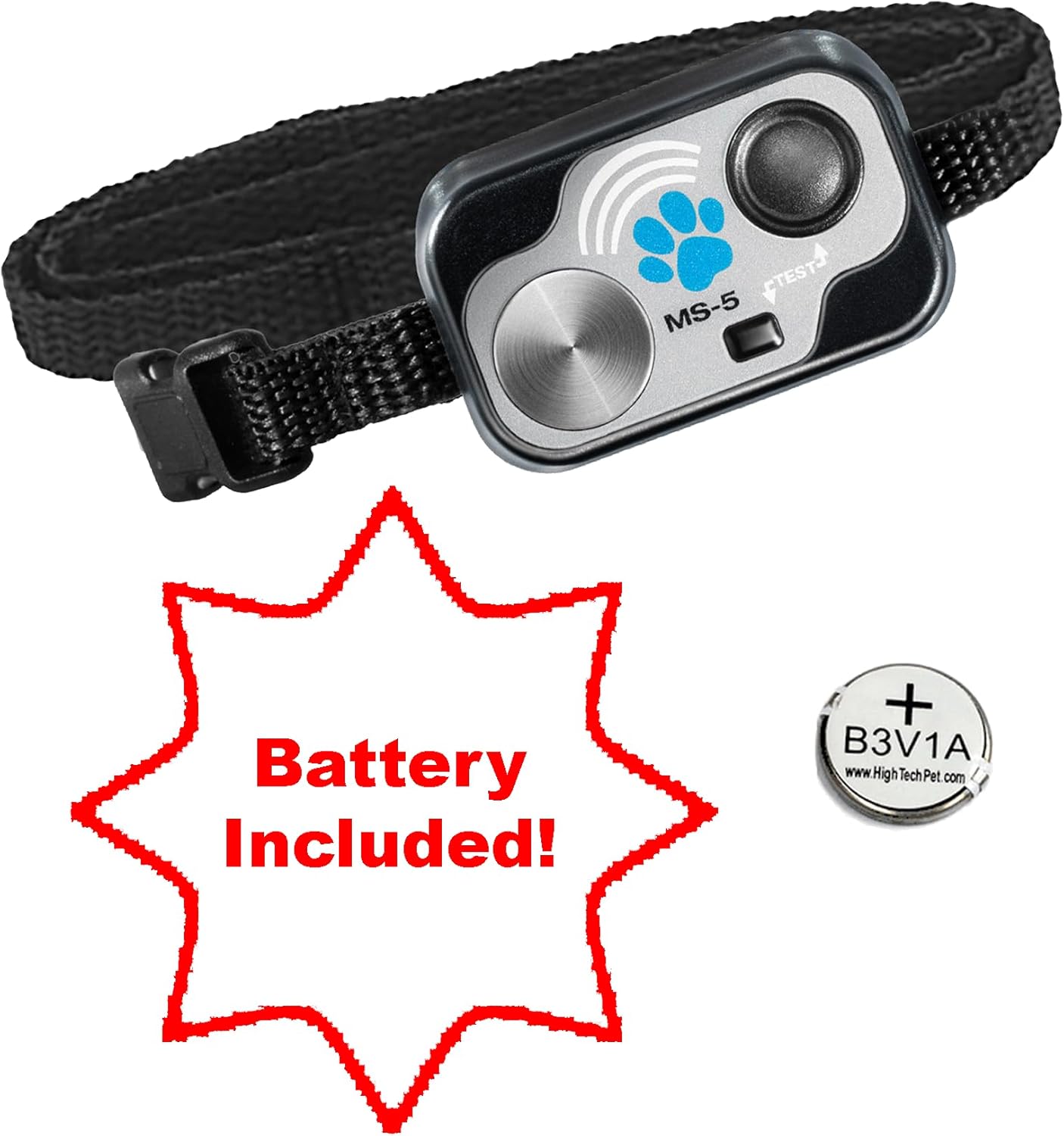 High Tech Pet MS-5 Automatic Pet Door Collar, Genuine Brand Dog Collar for Power Pet Doors - Water Proof, Battery Included - MS-5