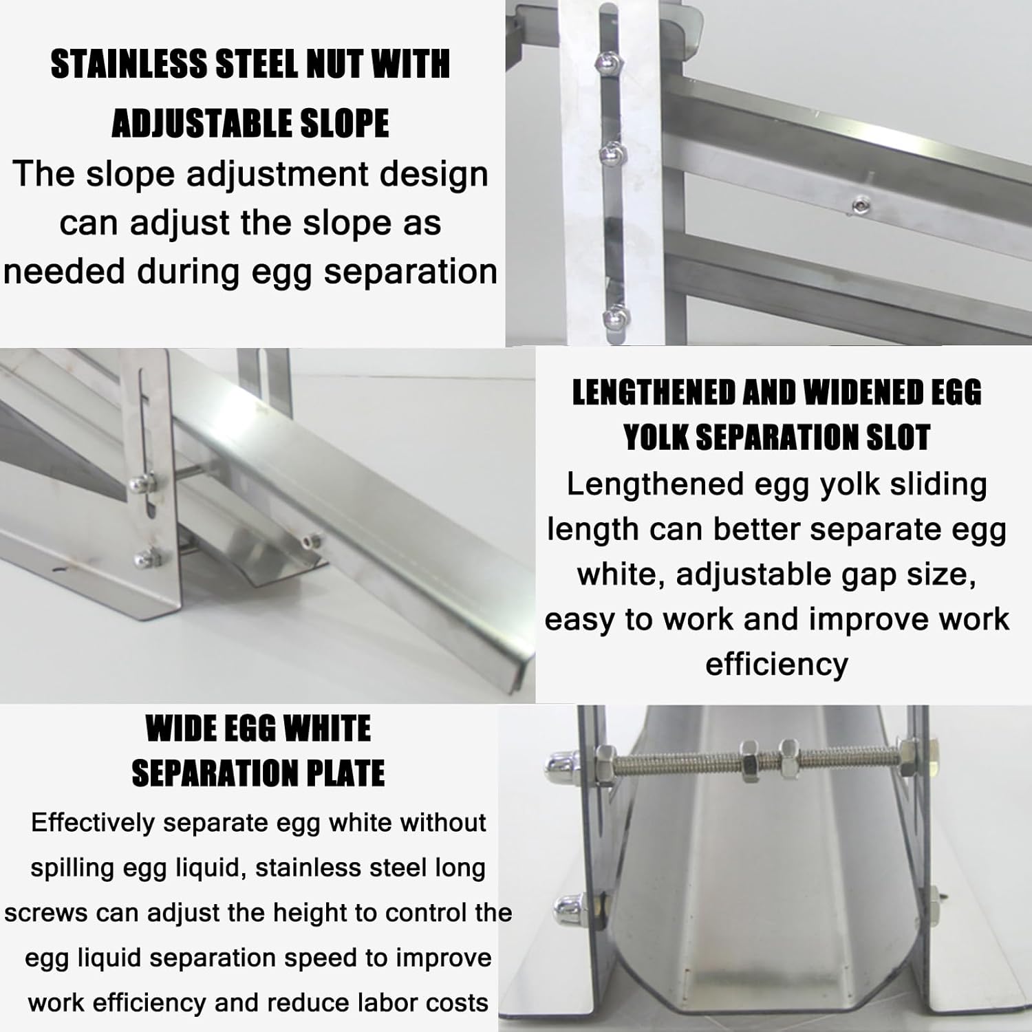 Commercial Egg Seperator, Quick Egg Separator Egg Yolk Separator Protein Separator, Adjustable Sliding Height, Used to Separate Egg White and Egg Yolk, for Baking/Cooking
