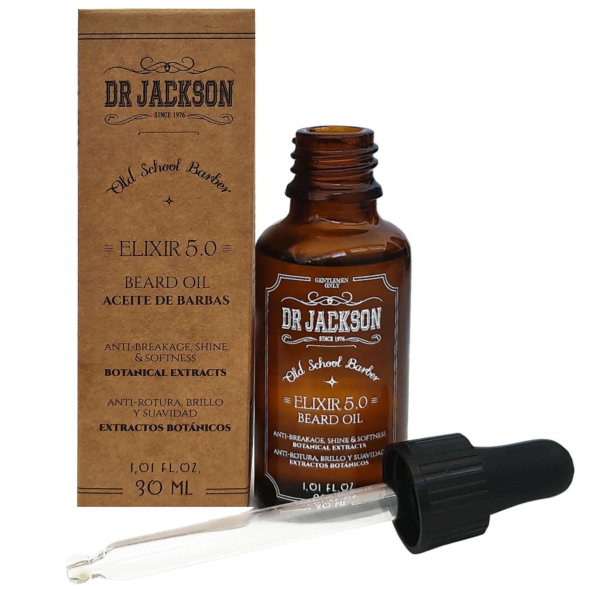 DR. JACKSON Aceite para Barba Hombre para Suavizar Barba Dura - Beard Oil Aceite Crecimiento Barba - Aceite de Barba hombre 30ML - Aceite Barba Hombre para Cuidado Barba con Aceite de Cañamo