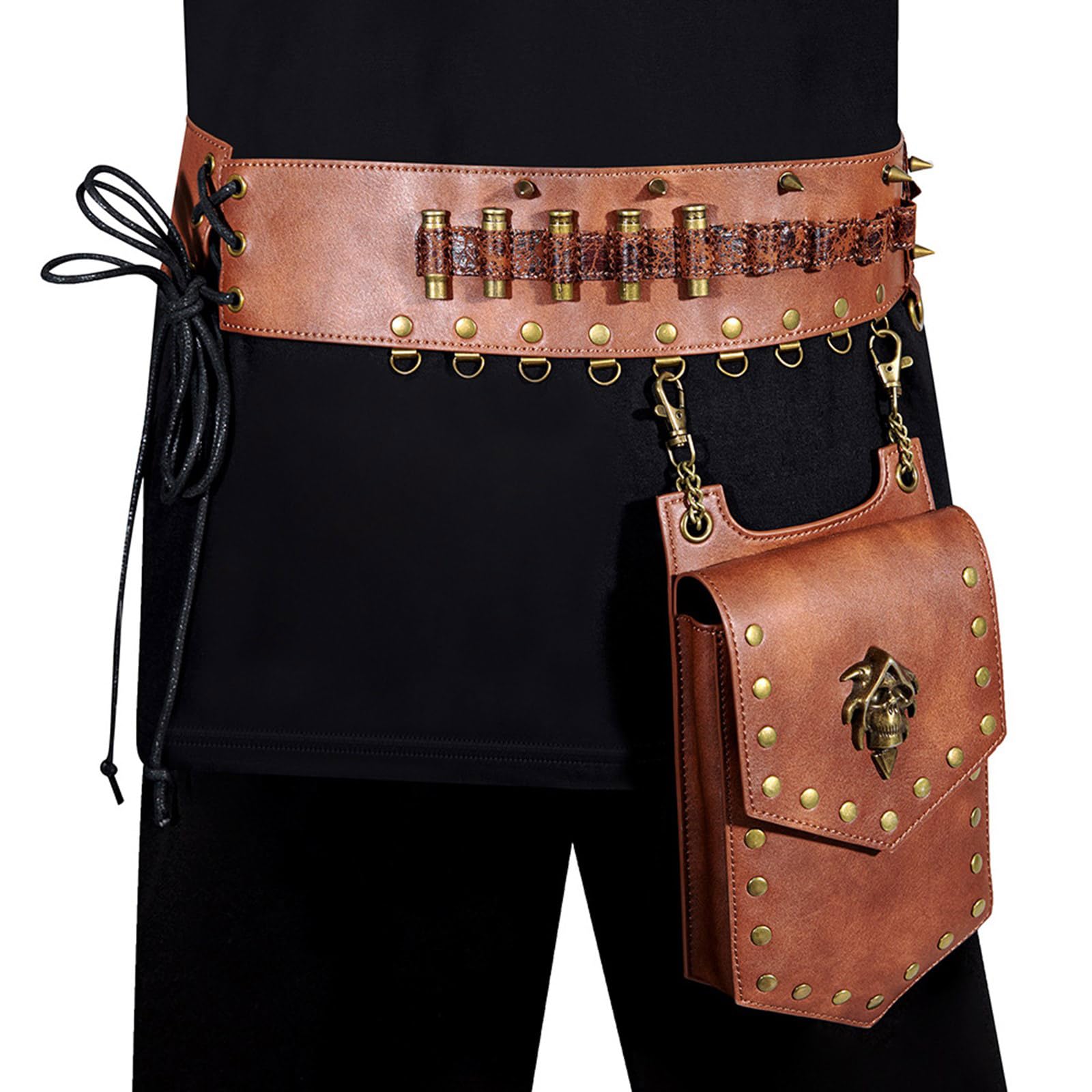 Marsupio retrò Steampunk con cinghia regolabile accessorio da viaggio marsupio per cosplay e appassionati di moda medievale festival marsupio