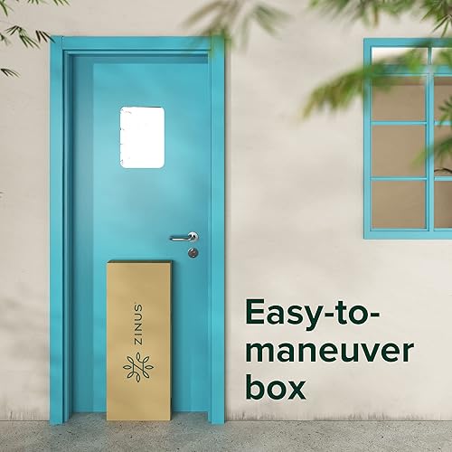 Miniatura 6 de Zinus Kai Base de cama de bambú y metal con cabecero, no necesita somier, fácil montaje, tamaño individual