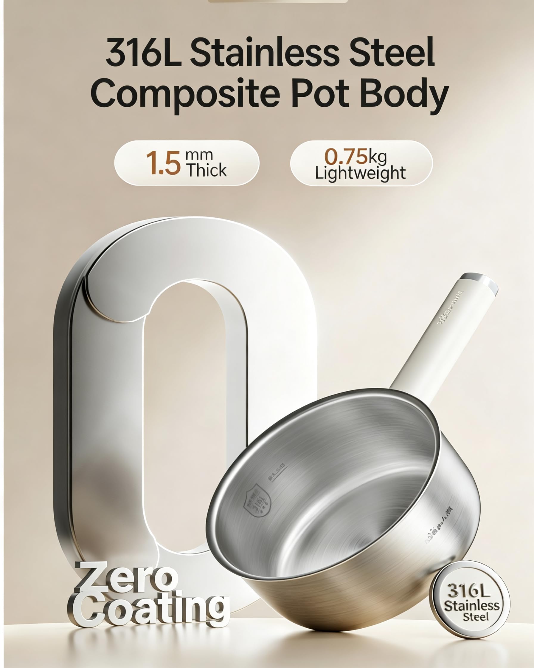 Pentola Bollente Doppia 6L, Fornello Elettrico a Doppio Gusto 2100W