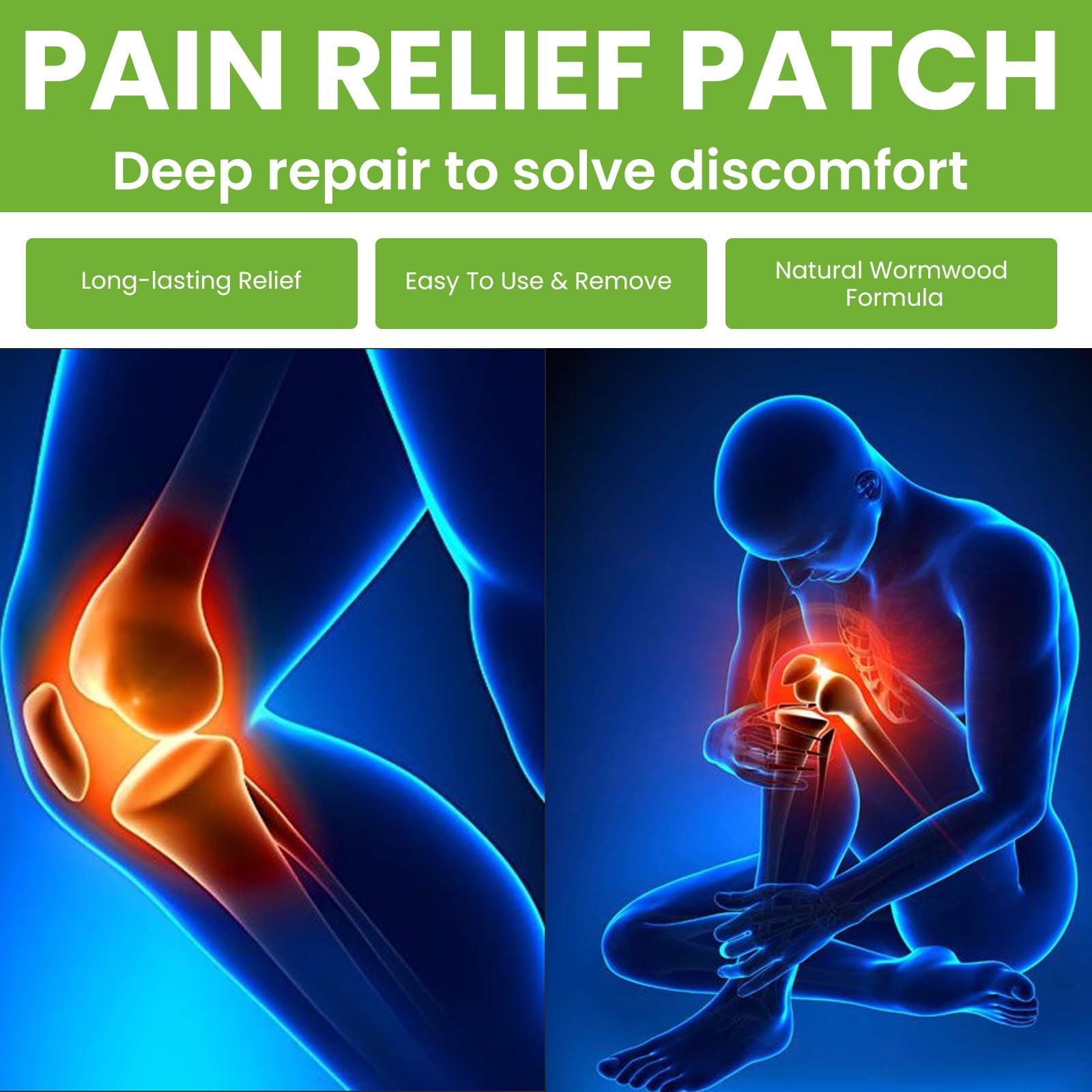 BuNiq Wärmepflaster Nacken Knie Schulter Schmerzpflaster Kniepflaster Kräuterpflaster Knieschmerzen Salbe Pflaster Knee Pain Relief Patch für Arthrose Knie Schmerzen
