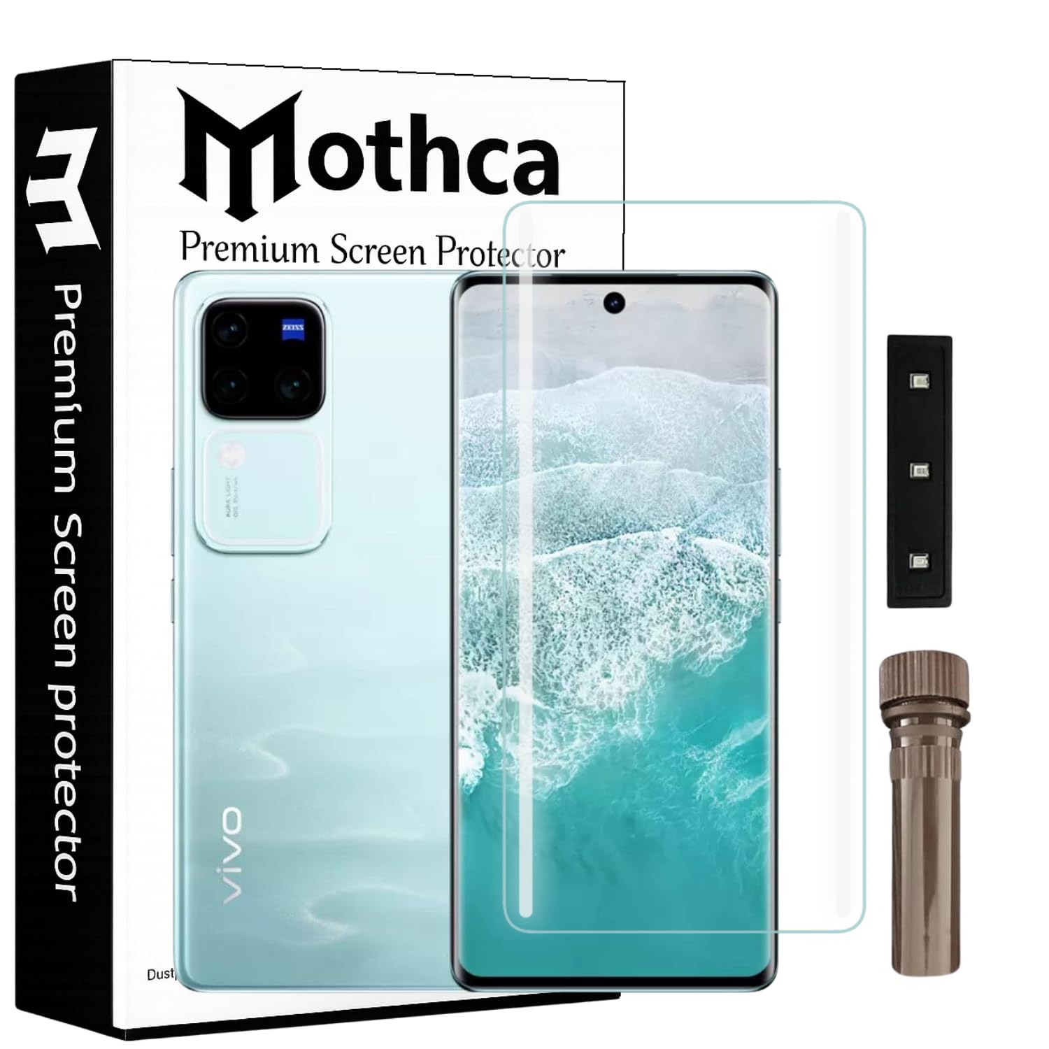 Mothca Premium Curved UV Tempered Glass Screen Protector for Vivo V30 / V30 Pro | HD Clear | Full Screen Coverage (Pack of 1)-picture-11
