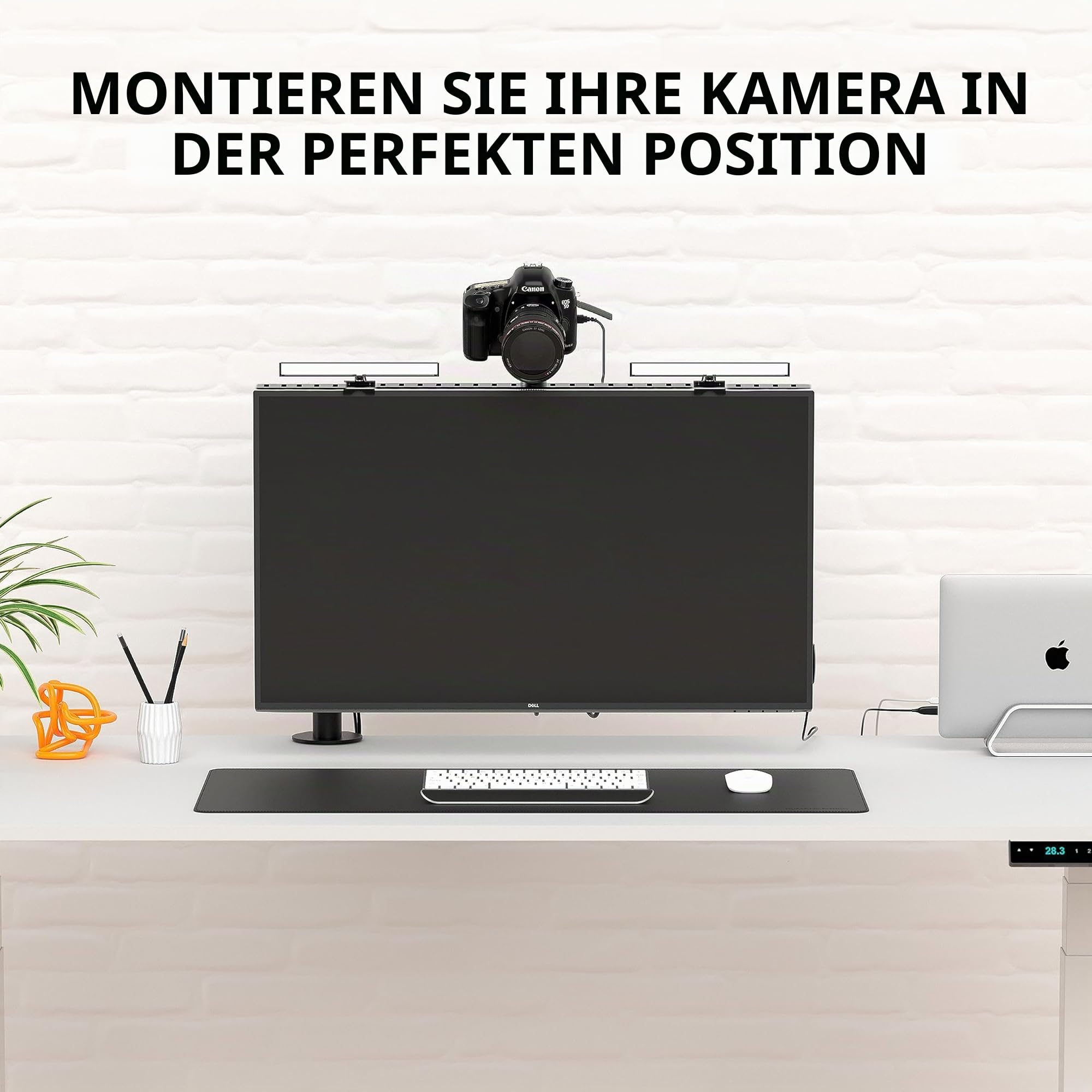 HumanCentric DSLR-Monitorhalterung - Monitorablage für Schreibtischkamerahalterung, Lichtwebcam und Mikrofon Kamera-Regal für Monitor VESA-Arm, Ersatz Klemmstative für Kamera Tischhalterung, Extra