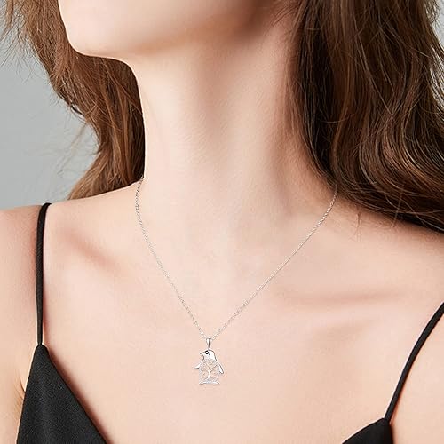 Miniatura 4 de TANGPOET Penguin Necklace 925 Sterling Silver Penguin Pendant Jewelry Gifts for Women Girls with 18"+2" Cable Chain