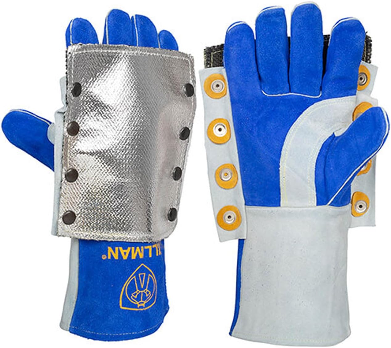 Tillman 1266 High Heat Cowhide & Aluminized Wool Lined Gloves with ACK Back-Hand Pad, Large