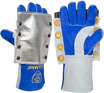 Tillman 1266 High Heat Cowhide & Aluminized Wool Lined Gloves with ACK Back-Hand Pad, Large