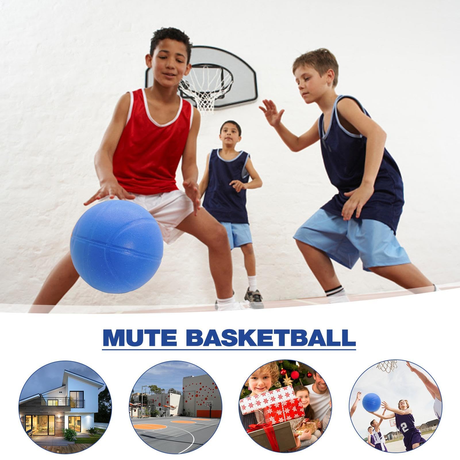Baloncesto silencioso, para regatear en interiores y exteriores, para entrenamiento en interiores silenciosos y regateos, pelotas de espuma de alta densidad sin revestimiento, pelota de
