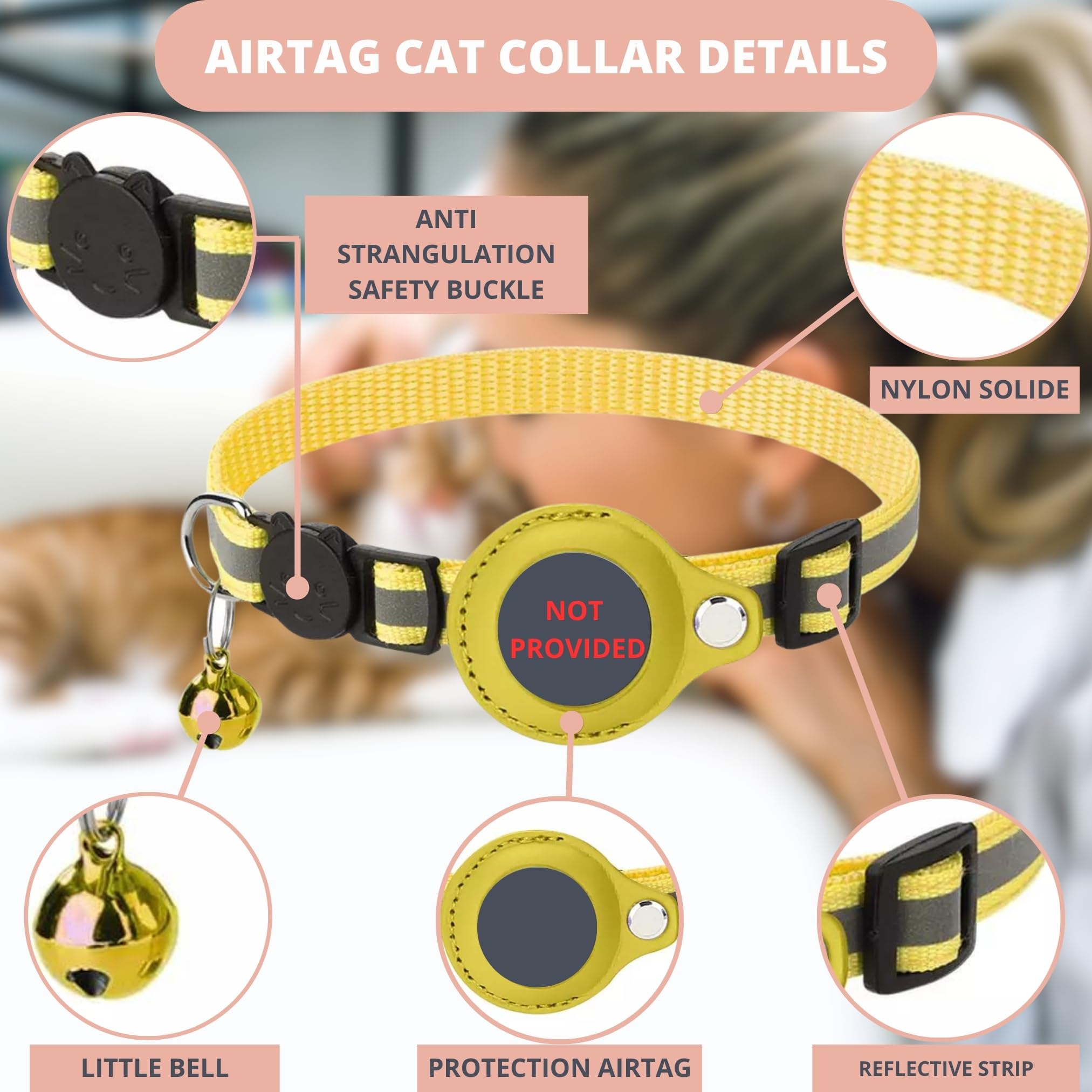 Cat Collar, Cat Accessories Compatible with Apple airtag - Image 3