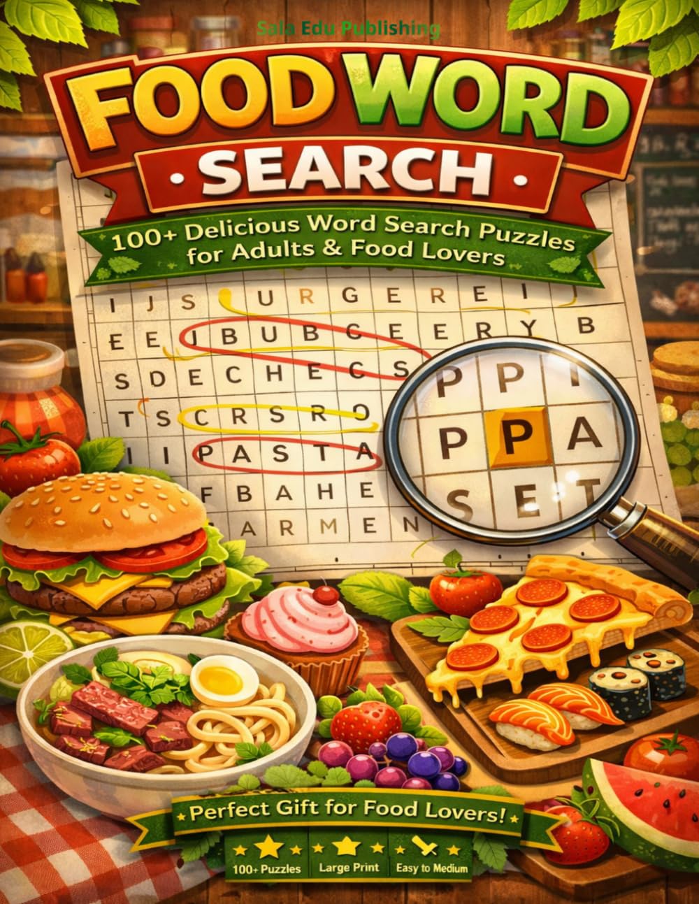 Food Word Search: Fun & Relaxing Food-Themed Word Search Puzzles for All Ages