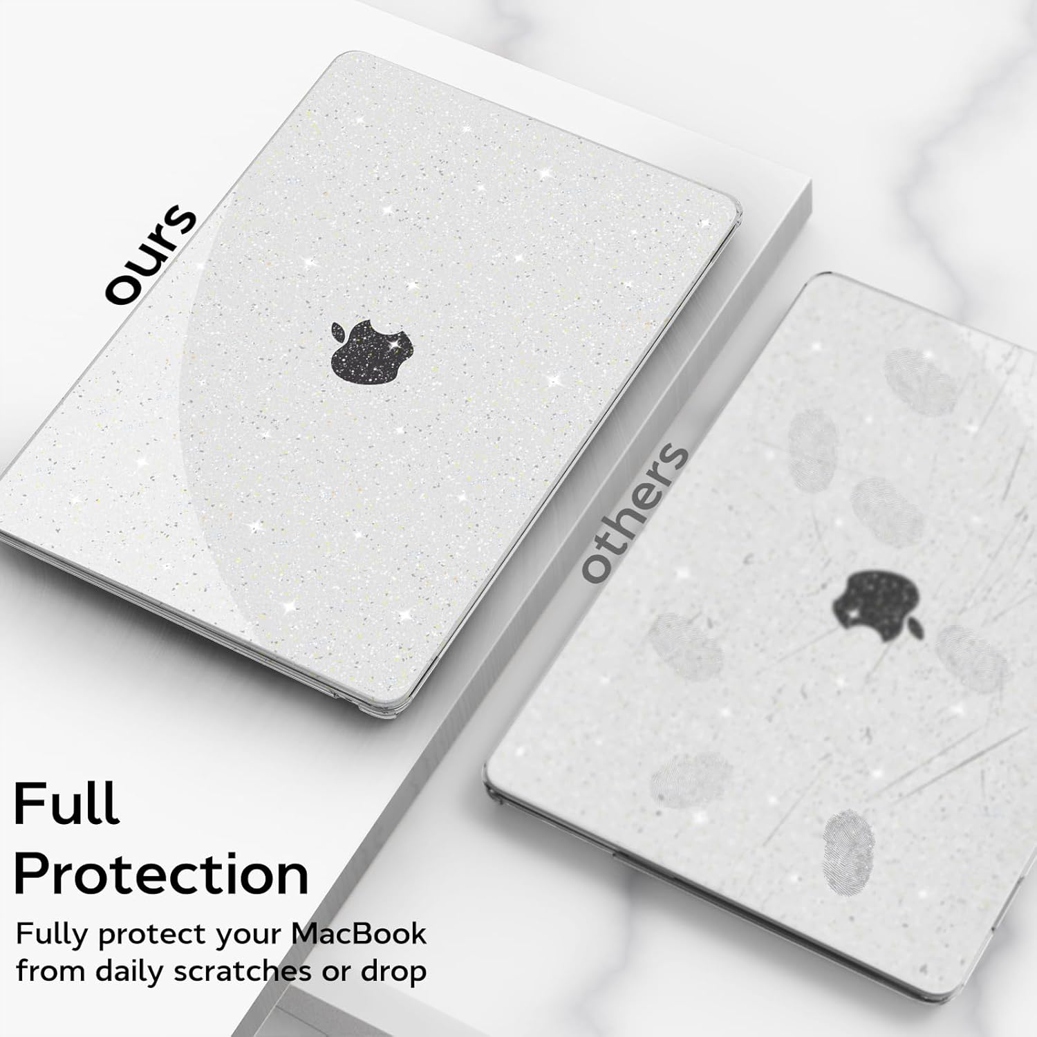 B BELK Compatible with MacBook Air 13 inch Case 2026 2025 2024-2022 M4 M3 M2 A3240 A3113 A2681, Glitter Plastic Hard Shell+Keyboard Cover+Screen Protector for MacBook Air 13.6 inch Case, Sparkly Clear - Image 5