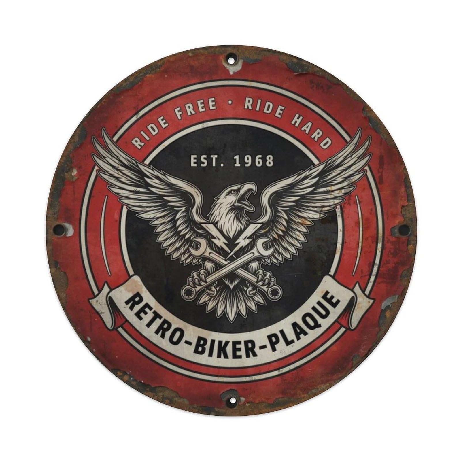 Retro-Biker-Plaque Metal Tin Sign Plaque