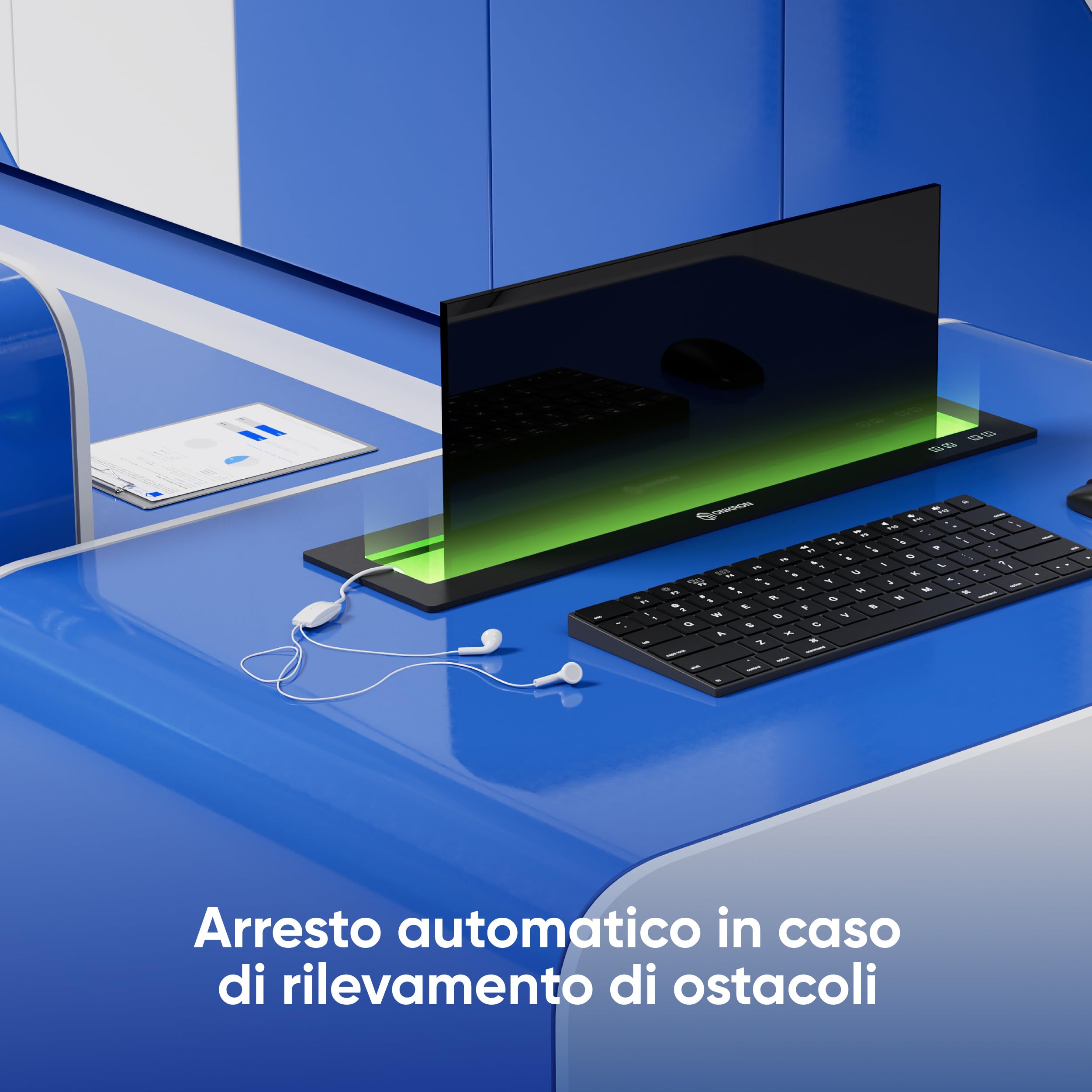 ONKRON Rialzo Motorizzato per Monitor fino a 27 Pollici, Carico fino a 15 kg, Solleva Monitor Elettrico da Incasso per Scrivania, Supporto per Schermo Regolabile, NWS-SC27, Nero