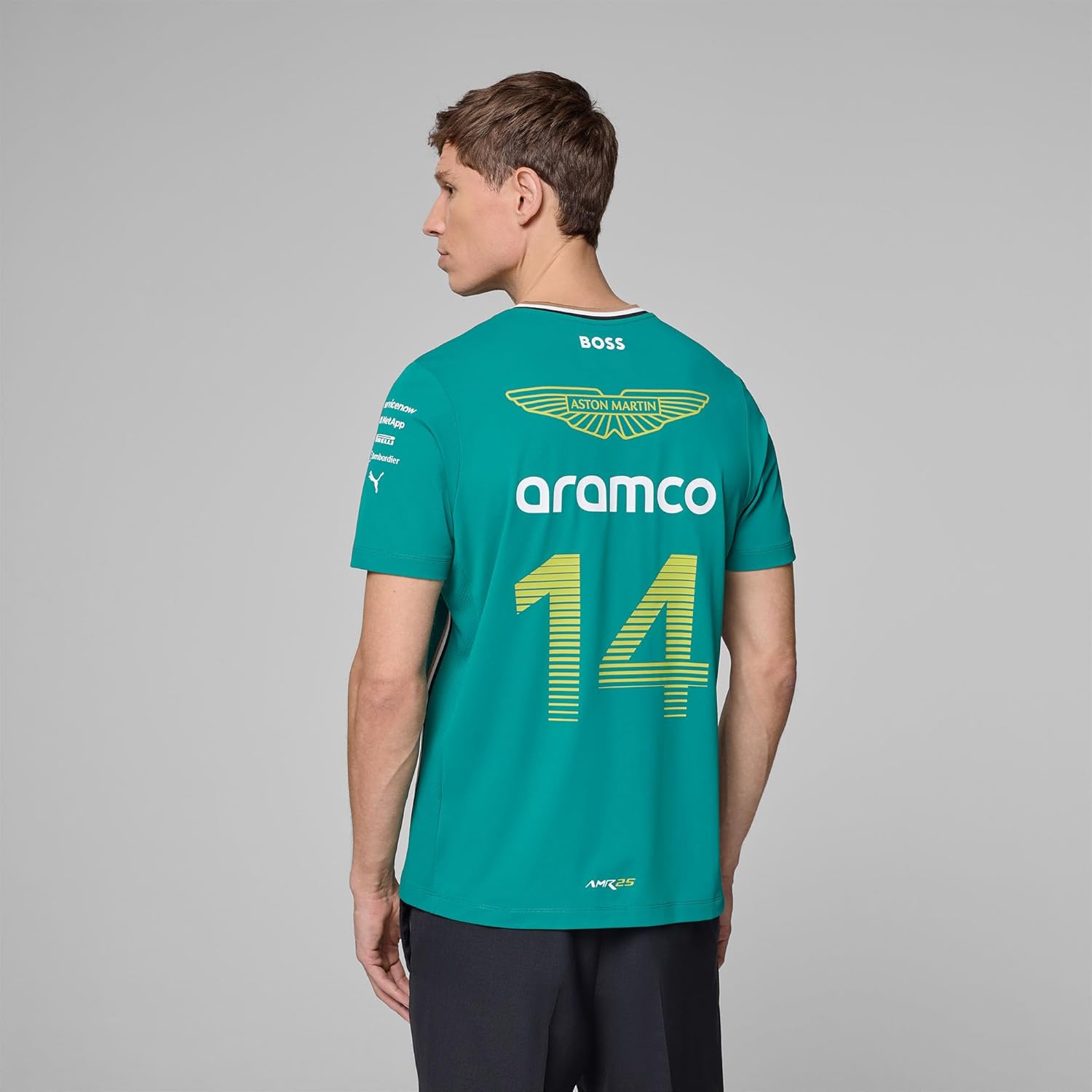 Aston Martin F1 2025 Fernando Alonso Team Tshirt for Men Green - Image 3