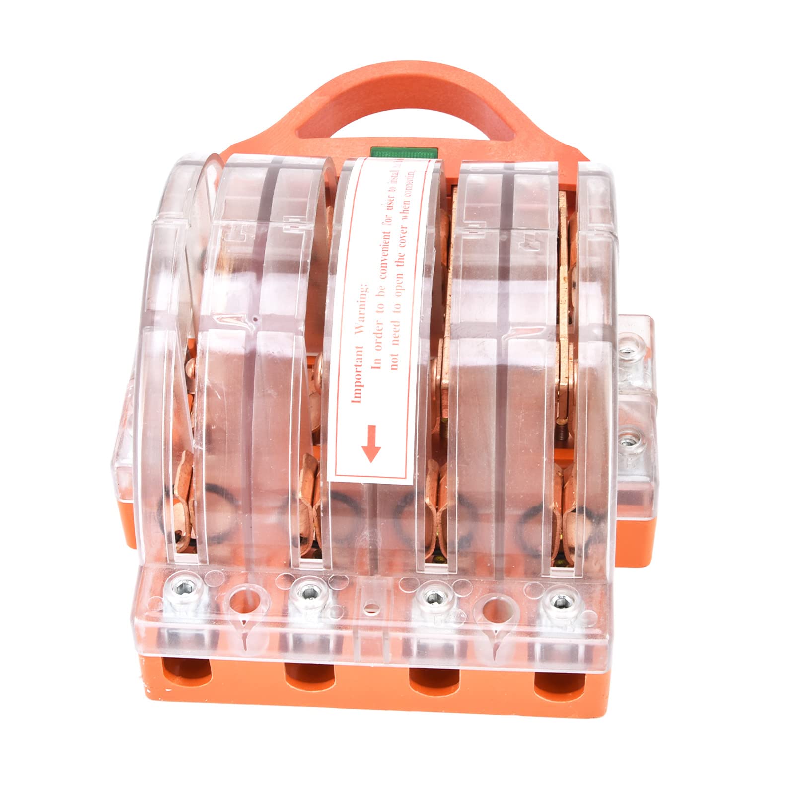 Yosoo Health Gear Interruptor de Cuchilla de 4, Interruptor de Cuchilla de Desconexión Transparente 160A AC380V Resina ABS Cobre con Indicadores LED Orificios de Cableado Grandes de Doble Tiro