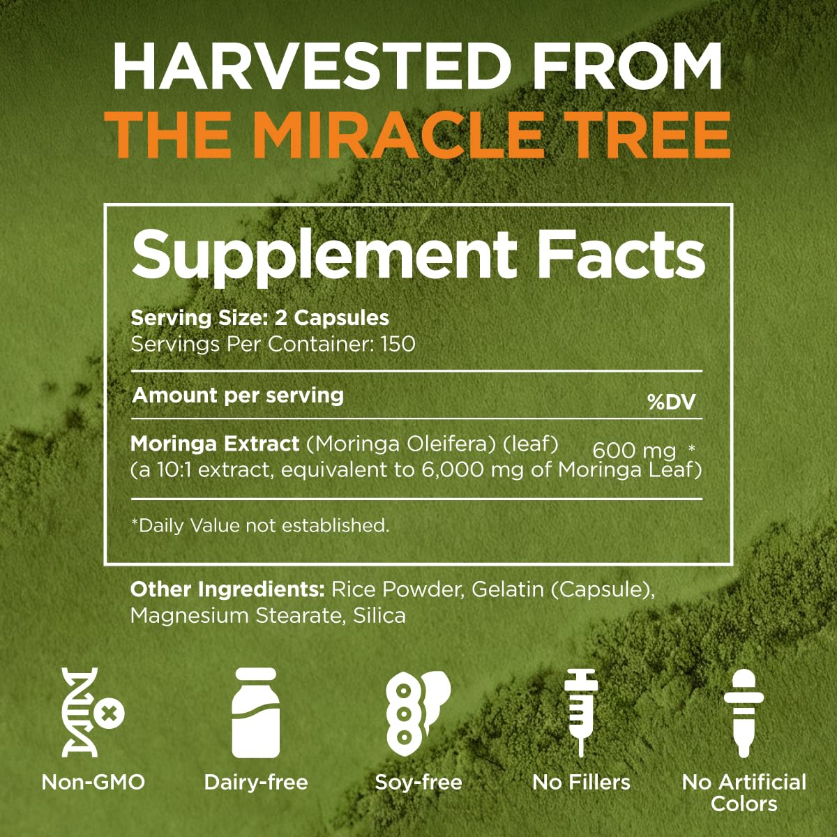 Gya Labs Moringa Capsules 300 Count 5-Month Supply 6000mg 10:1 Extract — Amazon image 5