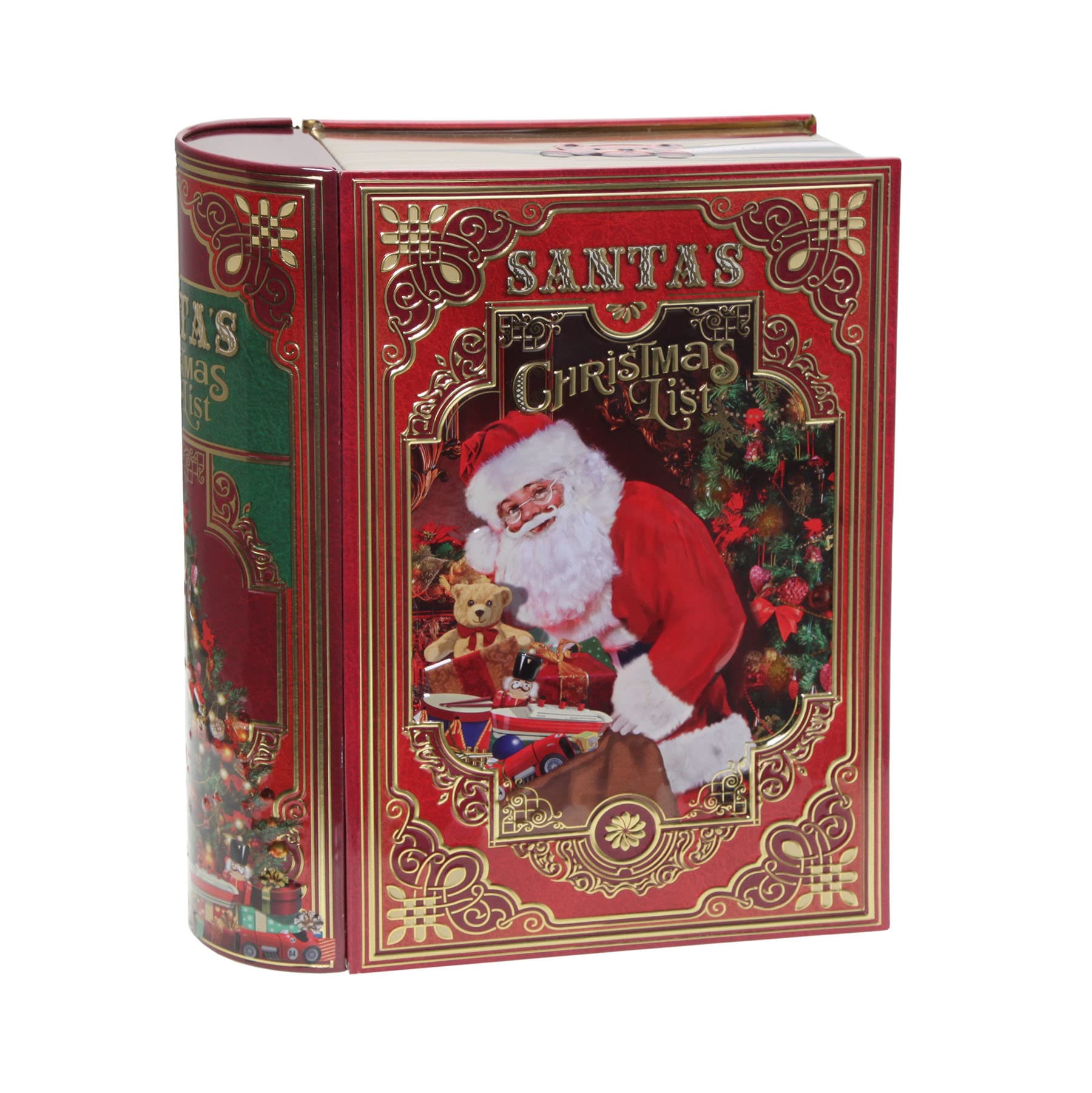 Boîte à Biscuits De Noël En Métal Carrée DOITOOL - Couvercle, Imprimé Père Noël, Idéale Pour Cadeaux Ou Bonbons (vert) - 8