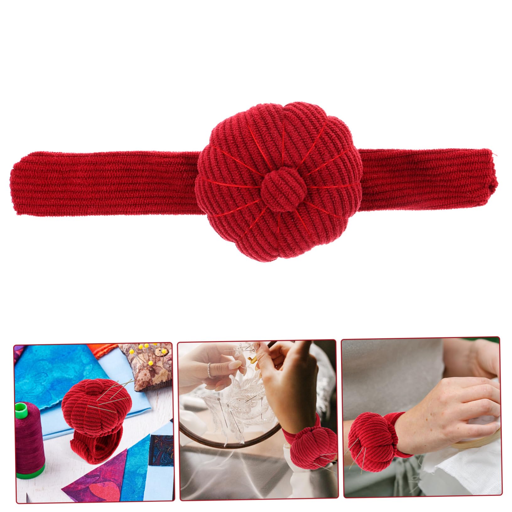 VILLCASE 5st Tasche Für Handgelenksnadeln Heimwerken Häkeln Nadel- Und Fadenset Magnet Schmuck Haken Chenille Stickfaden Tie-dye-kit Freunde Stand Binden Einfädler Nähen Rot Cord