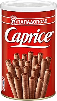 Papadopoulos Caprice Classic Crispy Wafer Rolls with Cocoa and Hazelnut Filling - 250g