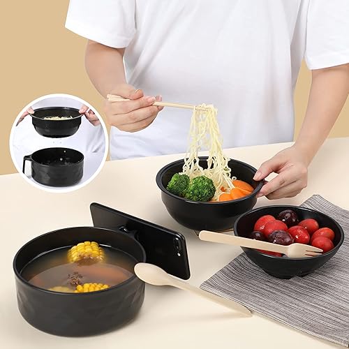 Miniatura 3 de Cocina de ramen para microondas, juego de tazones de ramen, cuenco de fideos para microondas con palillos y cuchara, artículos esenciales para el