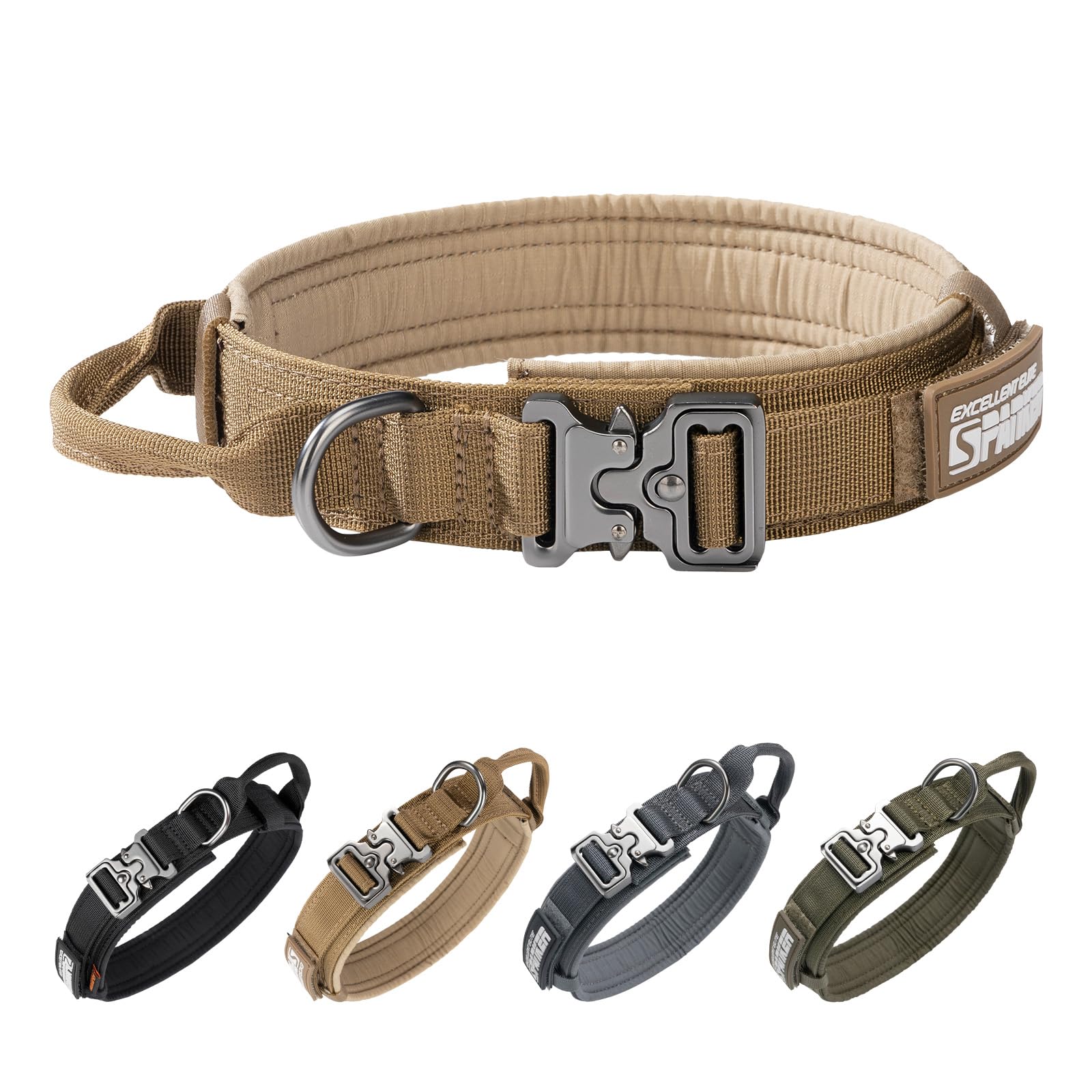 Collier d'entraînement militaire pour chien moyen pour stopper les tractions avec poignée