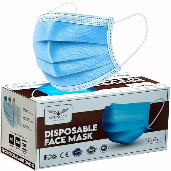 ADKD 3 ply Surgical disposable face mask With Nose Clip Certified by CE, ISO & GMP with Bacterial Filtration (3 Layer)