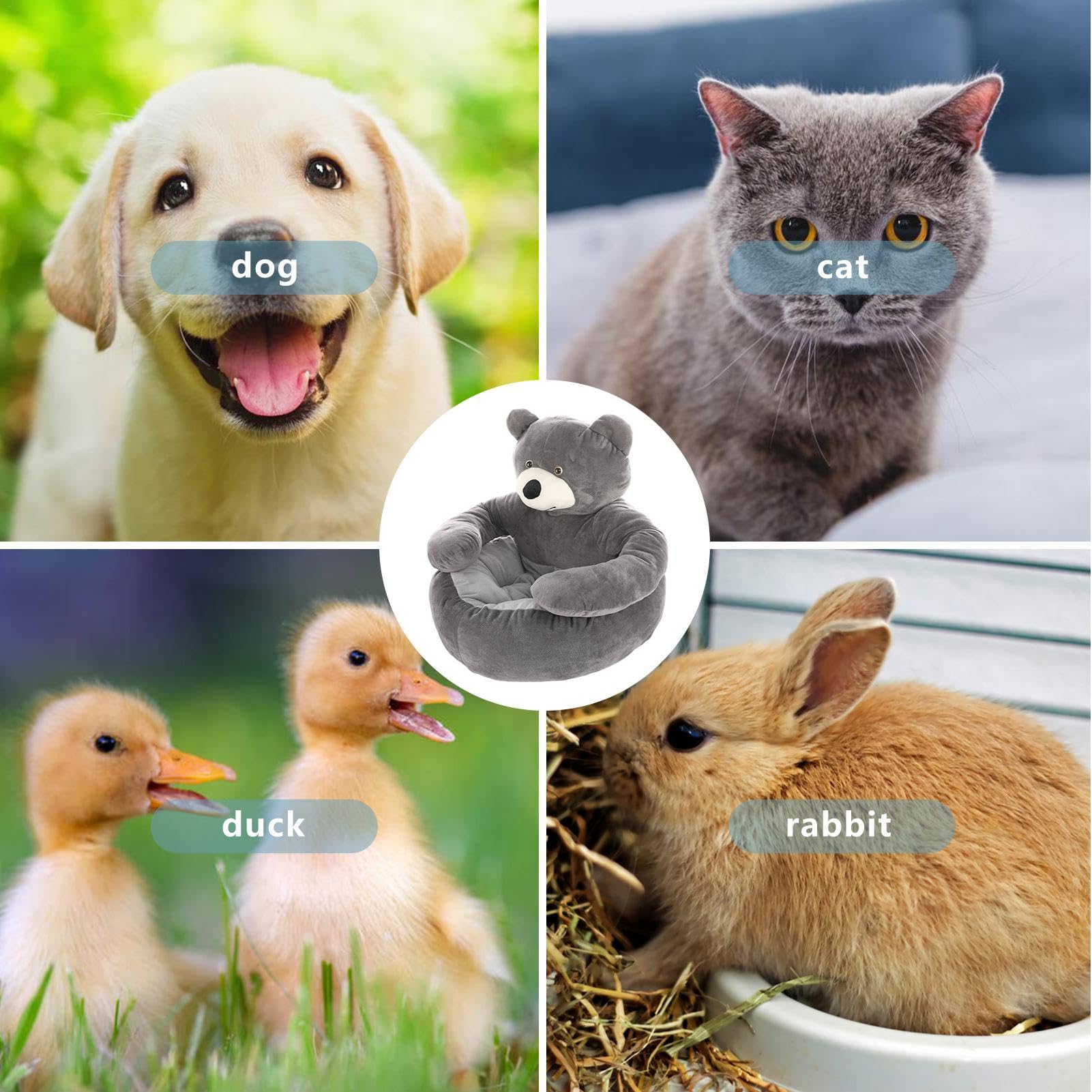 Cuccia per cani a forma di orso, design semi chiuso, lavabile, confortevole, letto per animali domestici, con fondo antiscivolo, caldo letto in peluche, tappetino super morbido per gatti, letto per