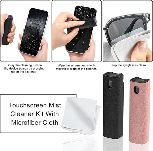 Miniatura 3 de Kit de limpiador de pantalla para laptop, espray de niebla para pantalla táctil para computadora, iPad, iPhone, teléfono celular, MacBook, monitor,