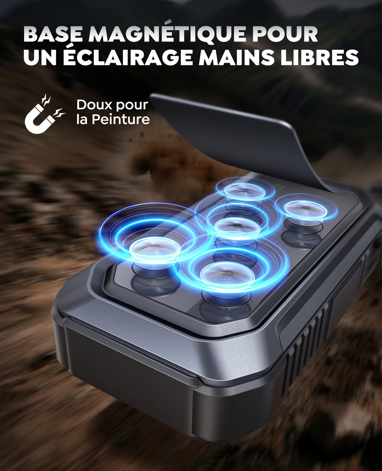 Booster Batterie Voiture 8000A, Démarreur 12V Essence 9,0L Diesel 6,5L | Démarrage Forcé Portable, Lampe LED 2000 Lumens, Base Magnétique, Batterie Externe, Poignée, pour Voyage, Camping, Urgence