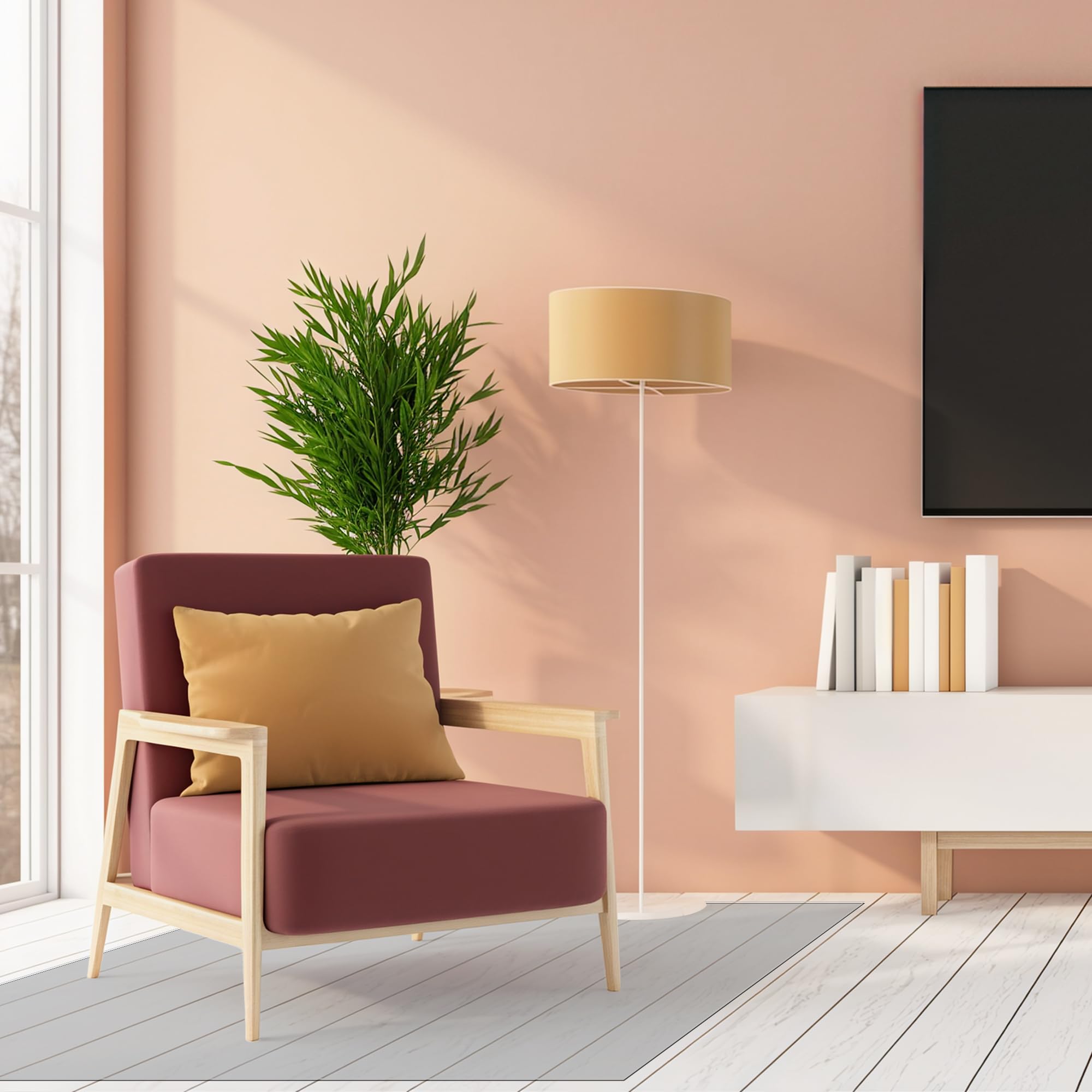 Tapis protège-sol pour chaise 85x185 cm transparent en PVC mat pour bureau