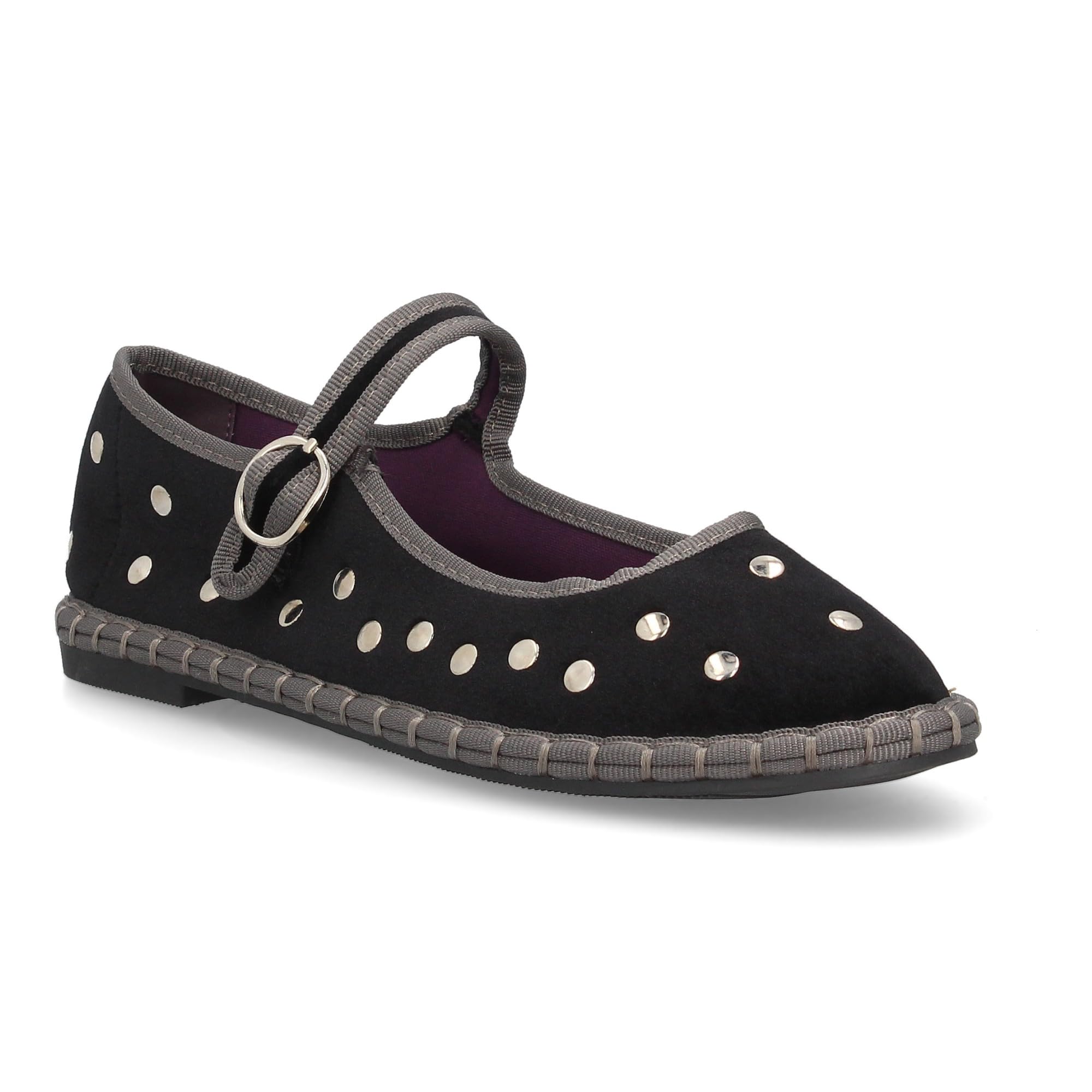shoes&blues.es Bailarina con Cierre de Hebilla y Tachuelas metalicas. Suela Flexible y Ligera. Ideal para Otono Invierno.