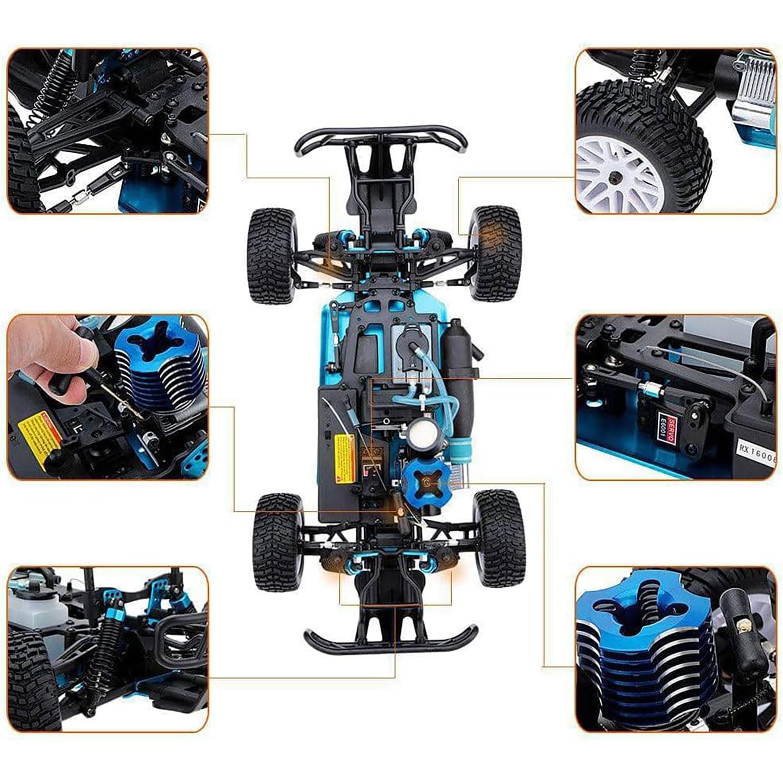 Amazon.co.jp: 1/10スケール ニトロRCカー、2.4GHz 4WD RTRトラック