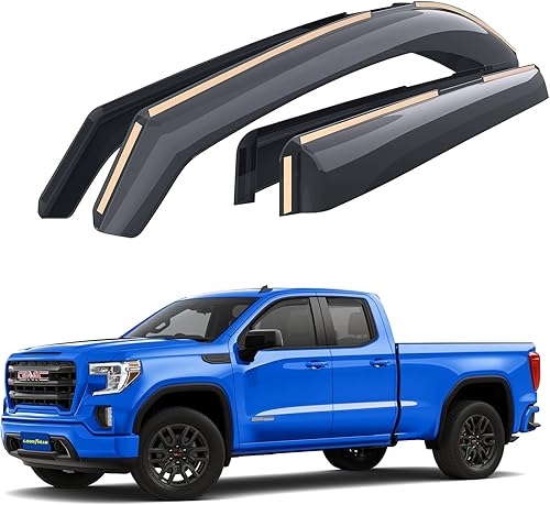 Goodyear Deflectores de ventana inastillables en el canal para camiones GMC Sierra 1500 2019-2024 doble cabina, protectores contra la lluvia, disponible en Yaxa El Salvador