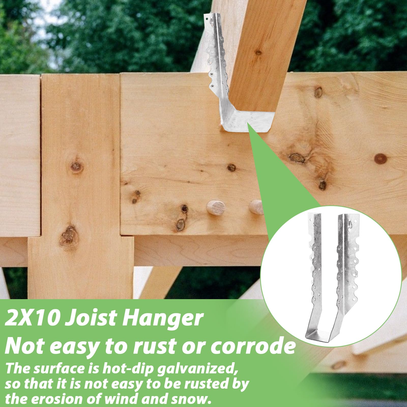 Snapklik.com : 20PCS 2x10 Joist Hanger, 18 Gauge Galvanizing Face Mount ...