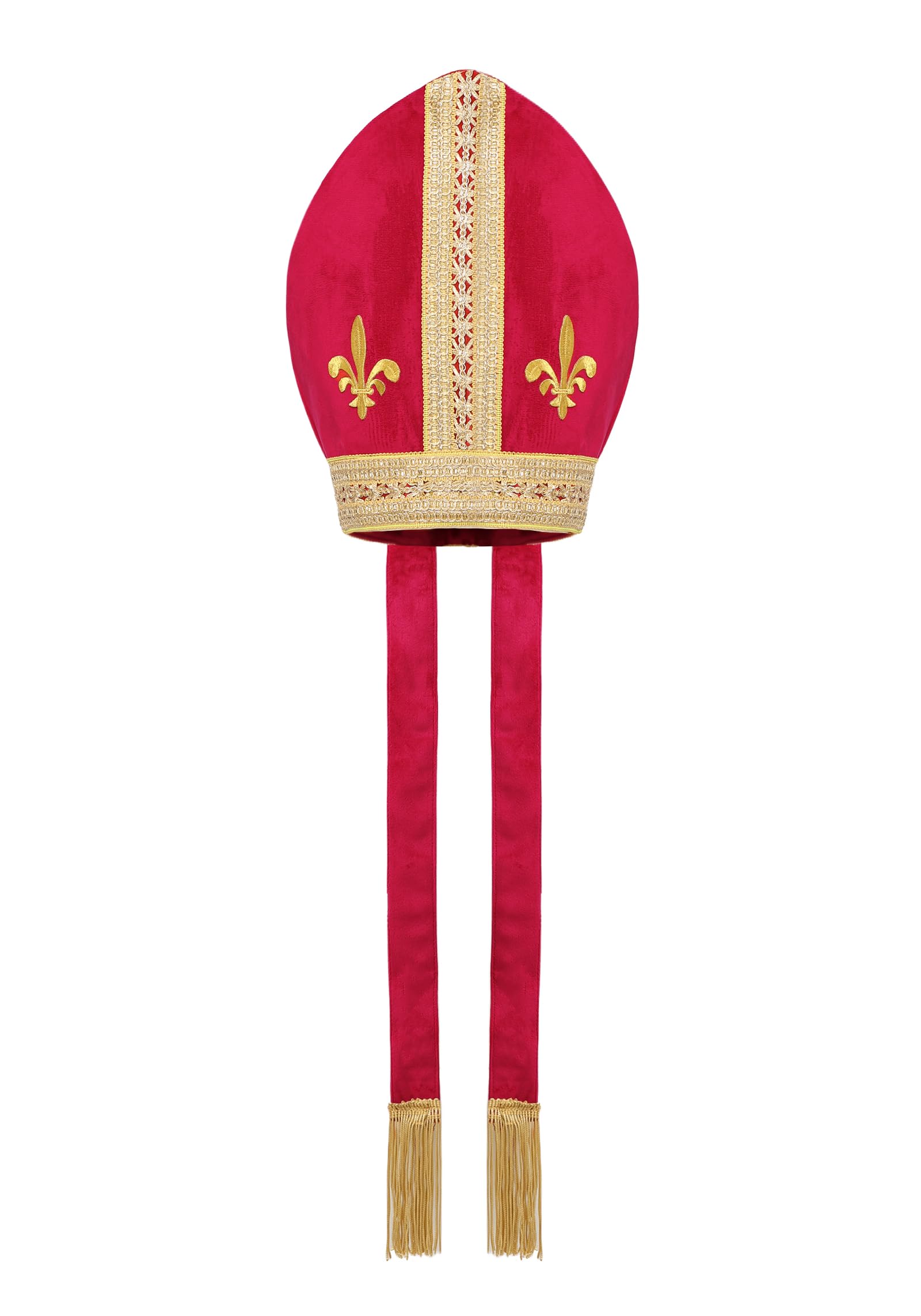 ANINECT Pope Hat Adult Priest Headpiece Bishop Mitre Catholic Cardinal Cap Halloween Cosplay Costume Accessory, Ivory, Usual