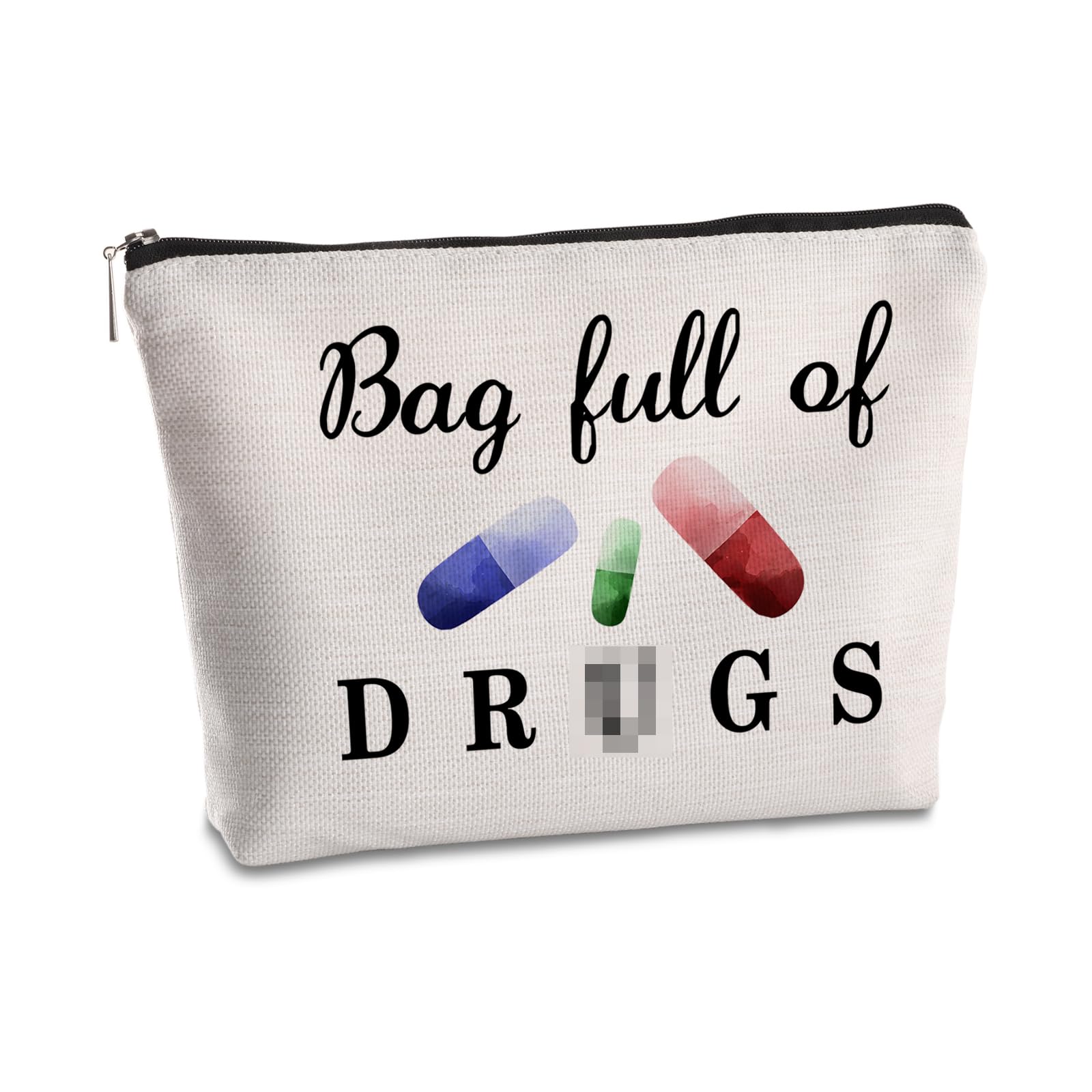 SYIJIMSJKT Funny Pill Medicine Bags Nurse Practitioner Gifts for Women Travel Cosmetic Bag Full of Pill Patient Birthday Gifts Storage Multi function