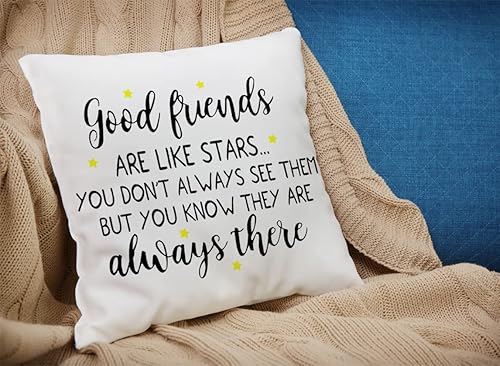 Miniatura 2 de QODUNG Good Friends are Like Stars - Funda de almohada con temática de amistad para el hogar, dormitorio, habitación de niñas, dormitorio, regalos