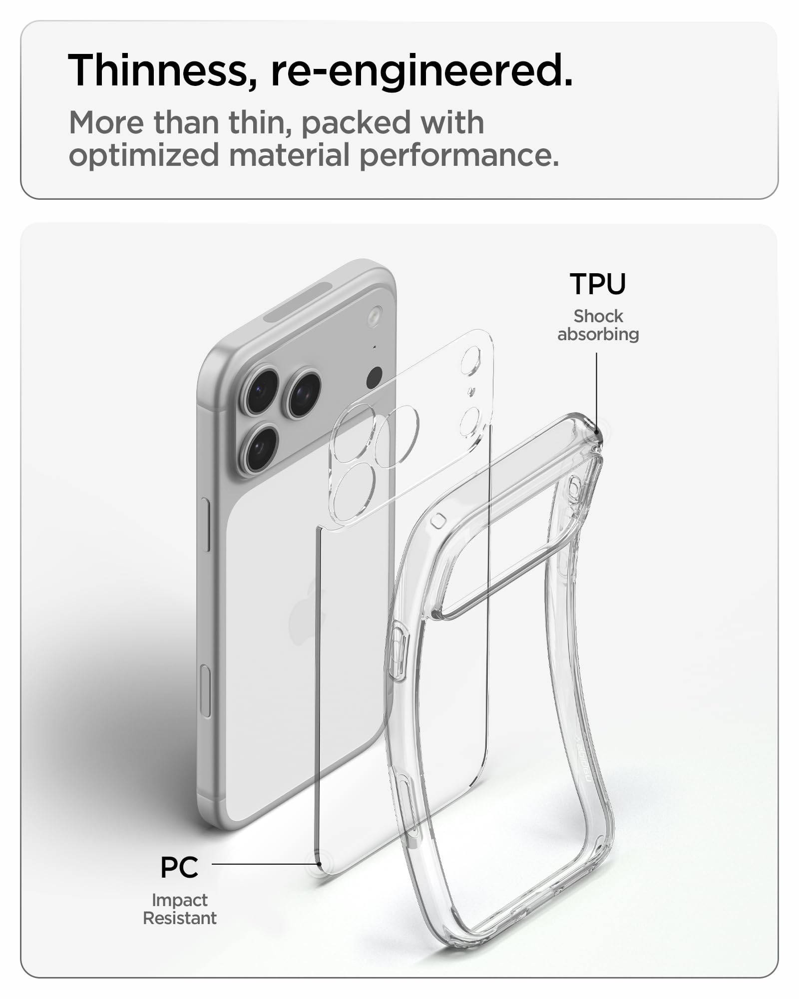 Spigen Ultra Hybrid Case for iPhone 17/18 Pro Max, Crystal Clear — Amazon image 3